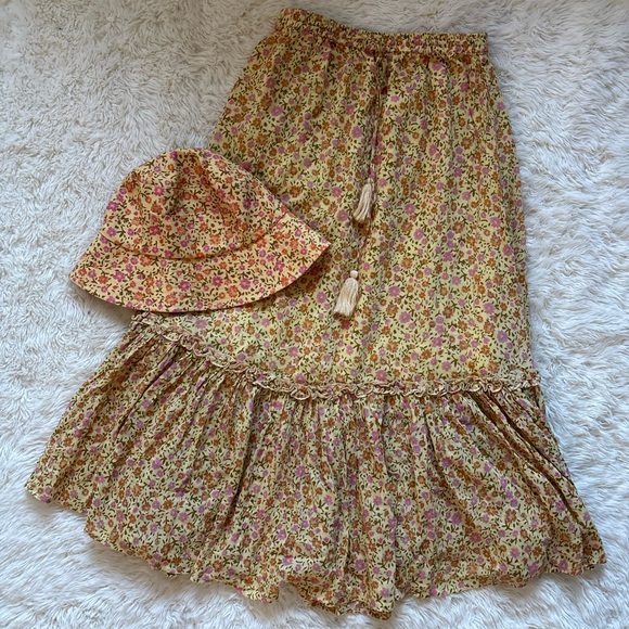 Lack Of Color Dresses & Skirts - SPELL Floral Maxi Skirt and Lack Of Color Hat Set